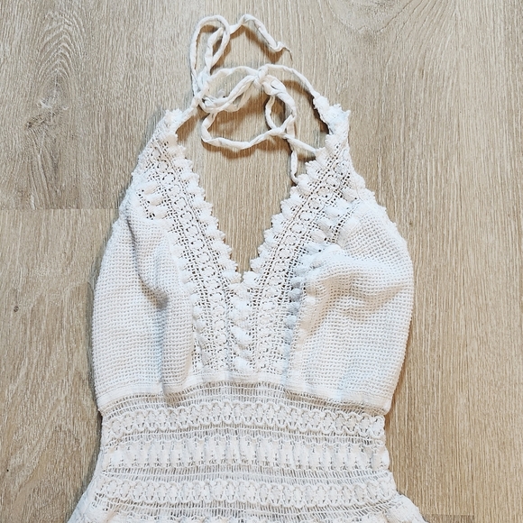 Seaspice Peruvian cotton white cover up tunic dress size S Bohemian Beach - Picture 2 of 9